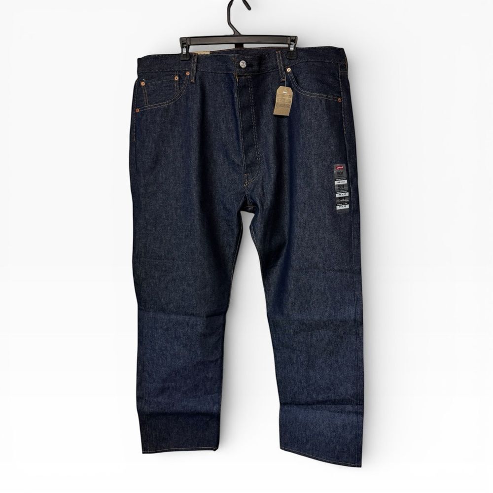 Levi's 501 Men's Original Shrink-To-Fit Indigo Straight Jeans 44 X 32 - Picture 2 of 4